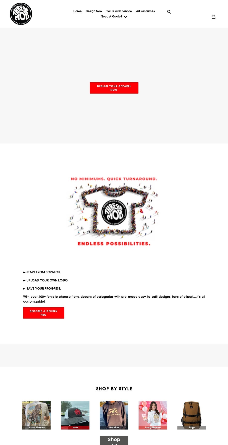 threadmob.com shopify website screenshot