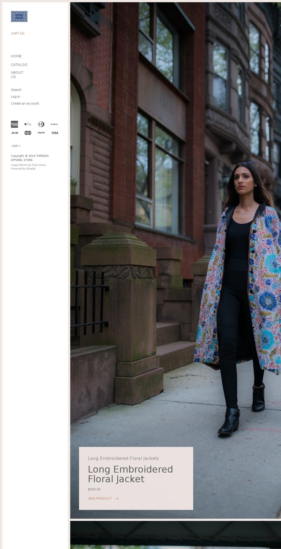 threadsapparelstore.com shopify website screenshot