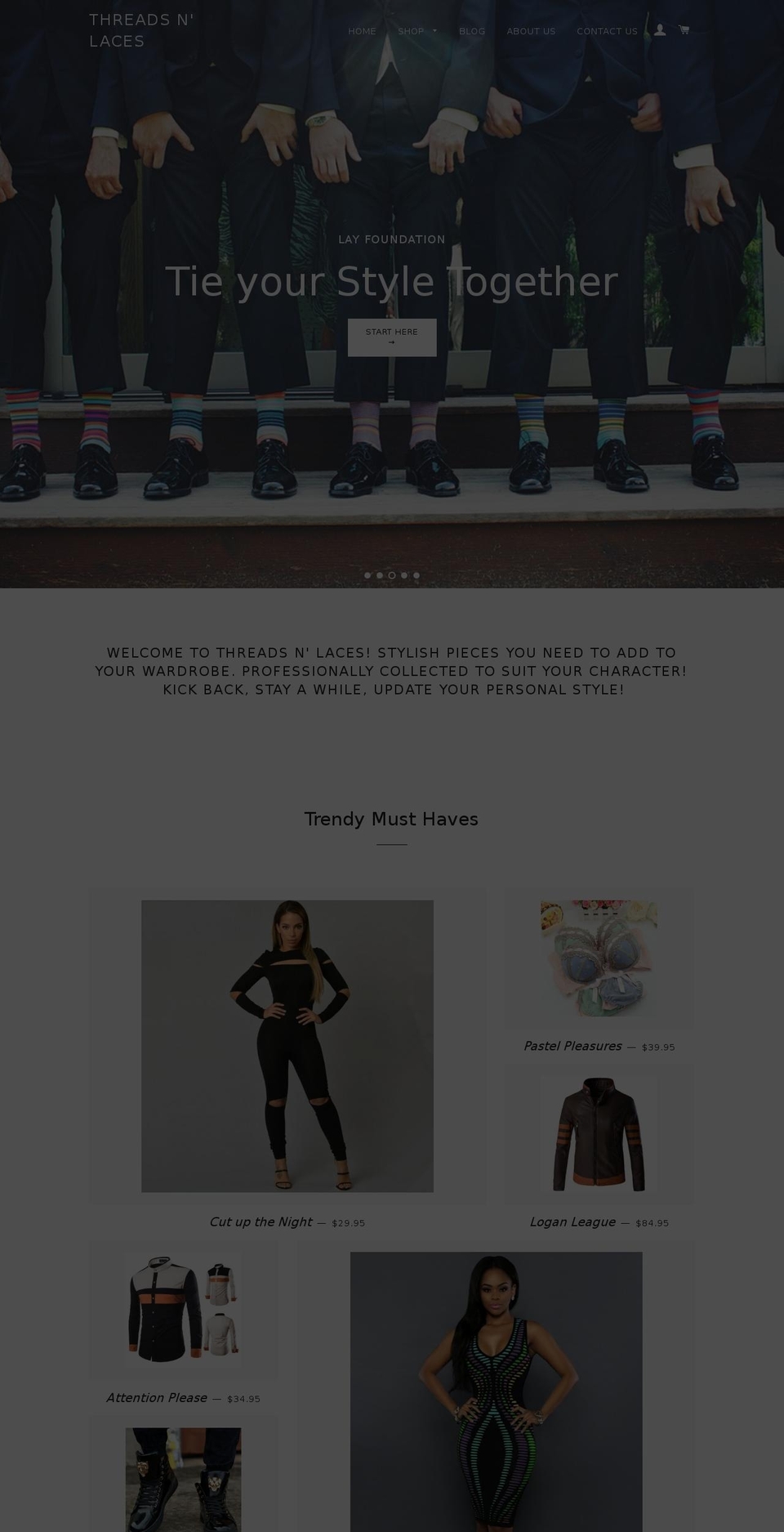 threadsnlaces.com shopify website screenshot