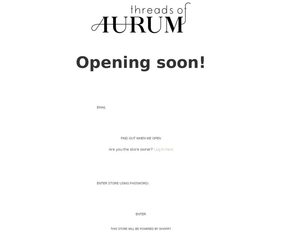 threadsofaurum.com shopify website screenshot
