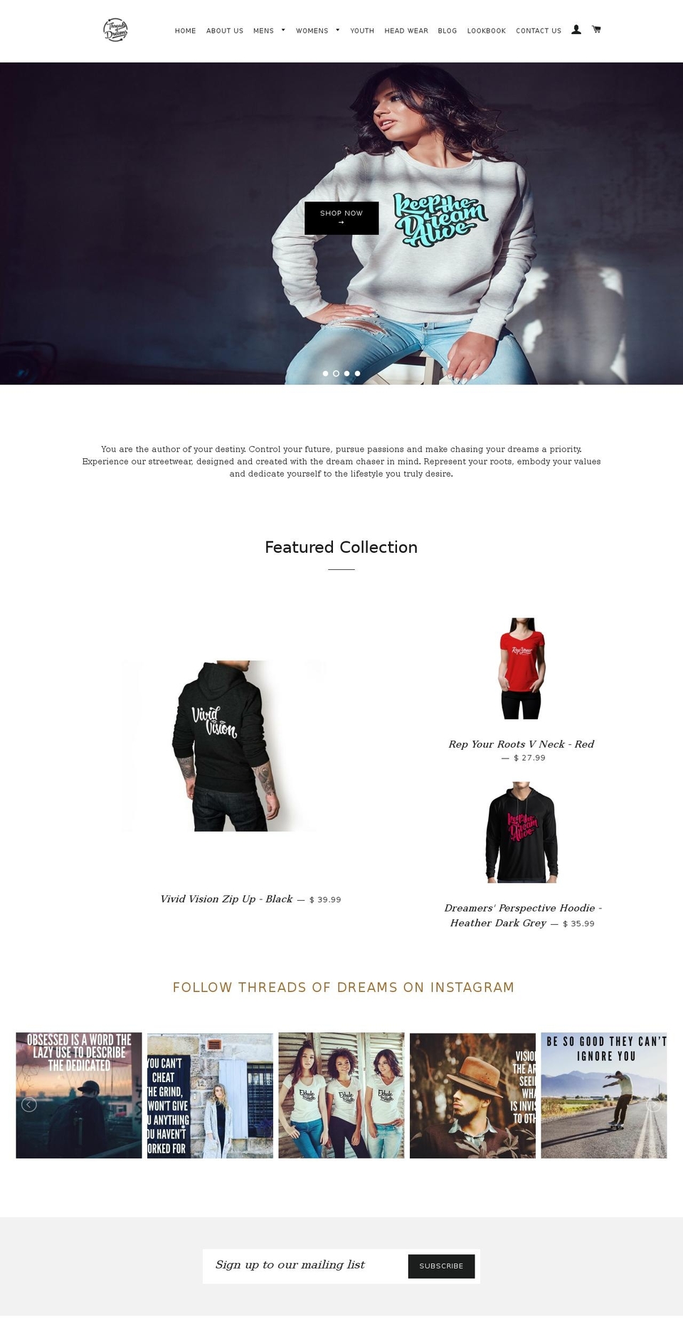 threadsofdreams.com shopify website screenshot