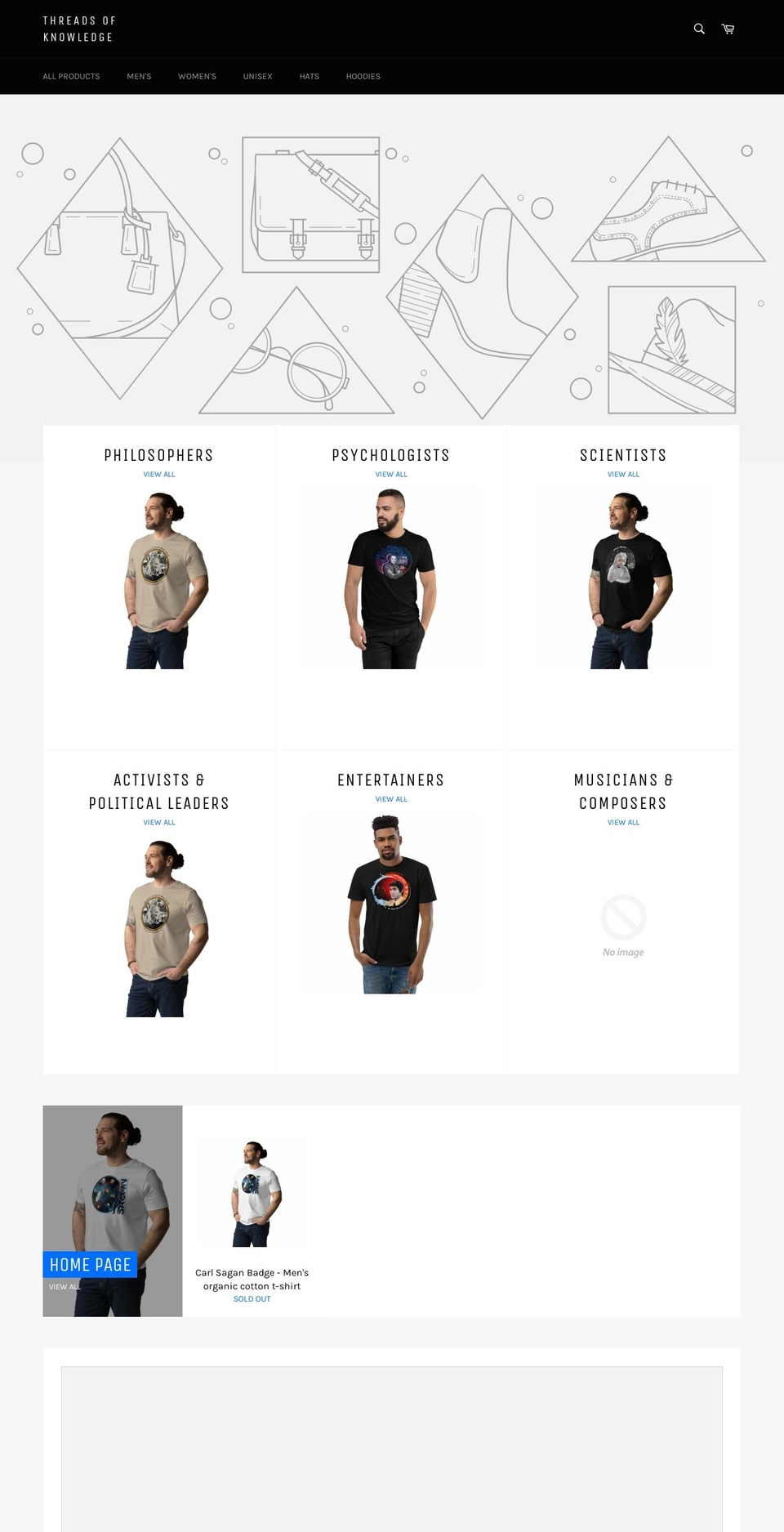 threadsofknowledge.com — Shopify storefront screenshot