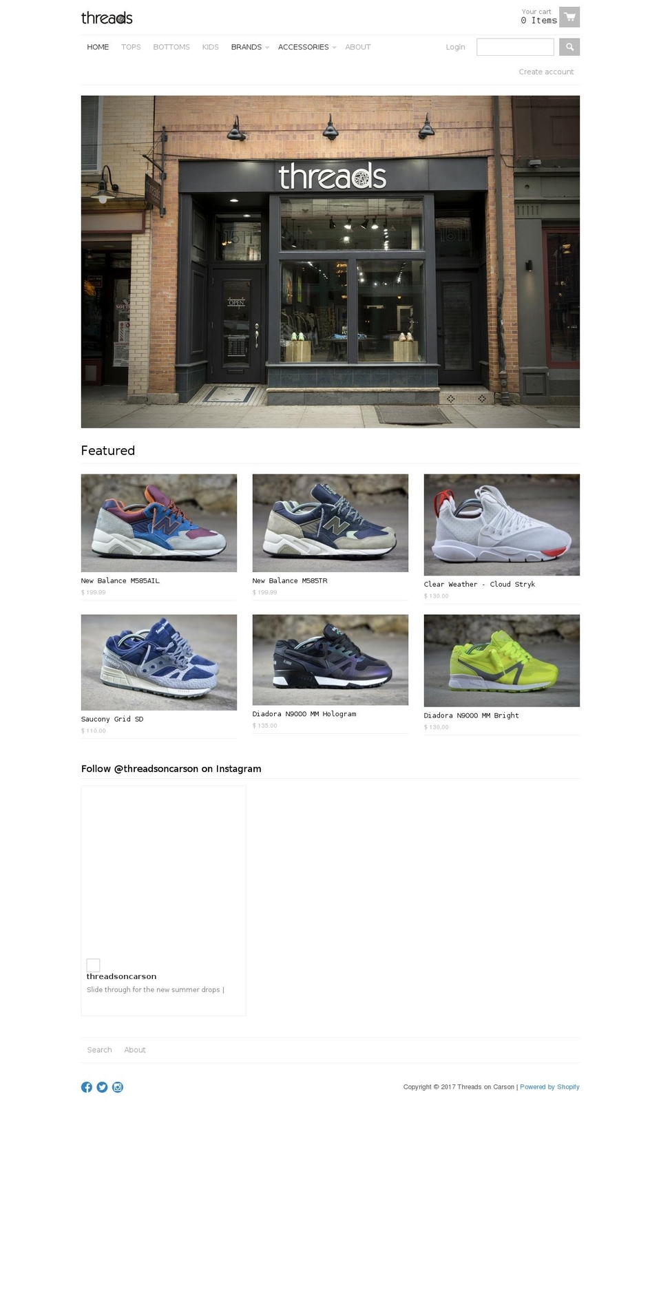 threadsoncarson.com shopify website screenshot