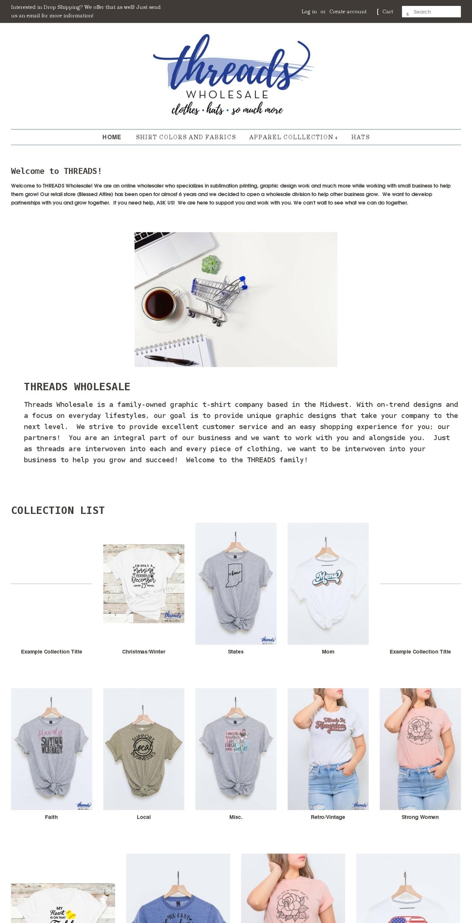 threadswholesale.com shopify website screenshot