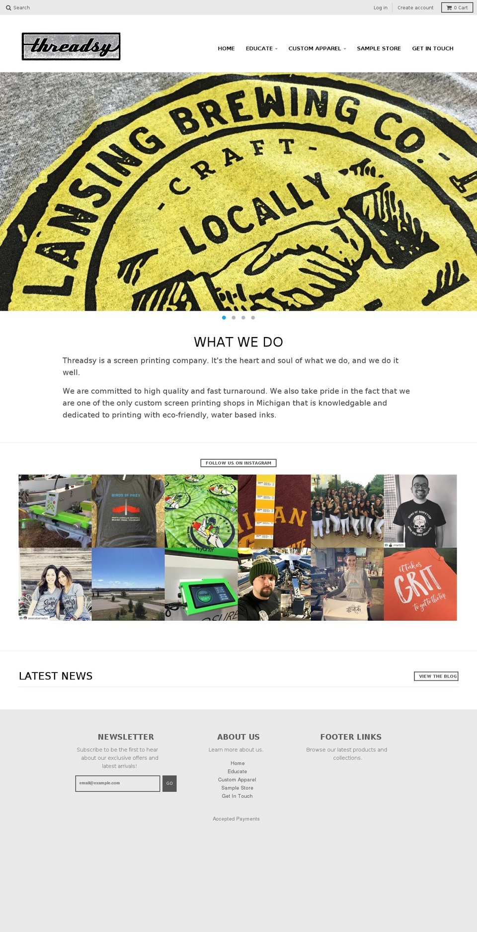 threadsytee.com shopify website screenshot