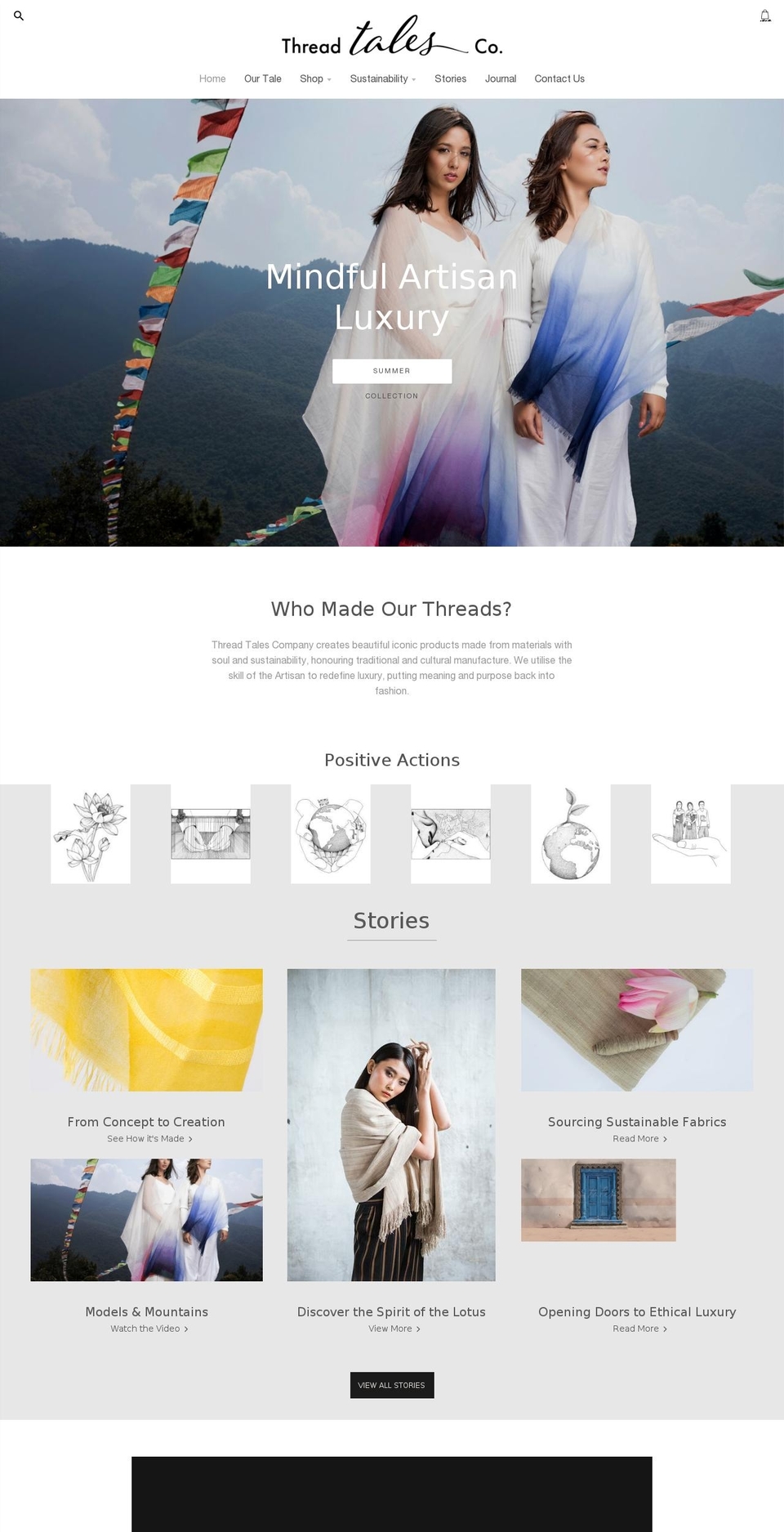 threadtalescompany.com shopify website screenshot