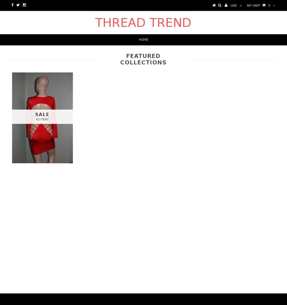 threadtrend.com shopify website screenshot