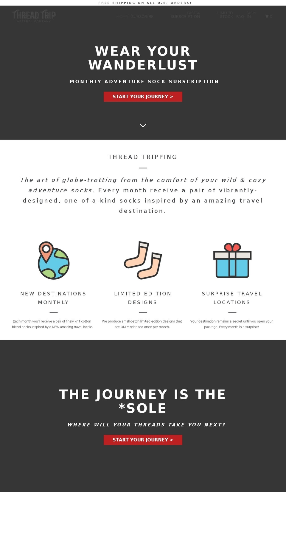 threadtrip.com shopify website screenshot