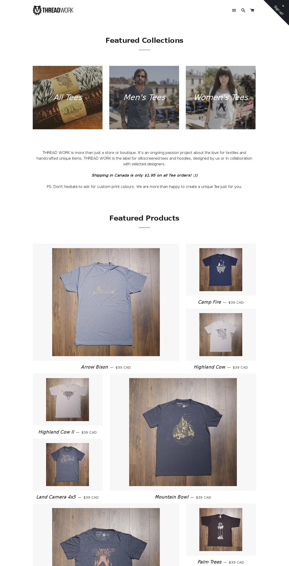 threadwork.ca shopify website screenshot