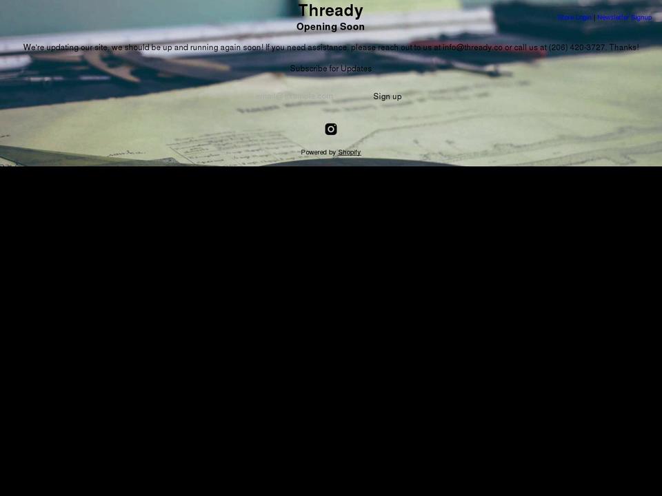 thready.co shopify website screenshot