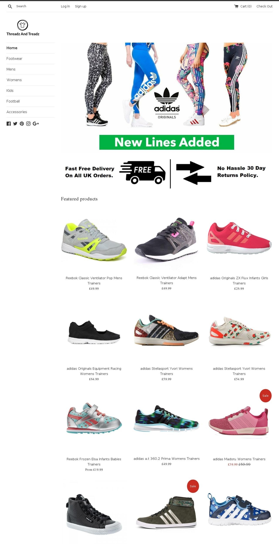 threadzandtreadz.com shopify website screenshot