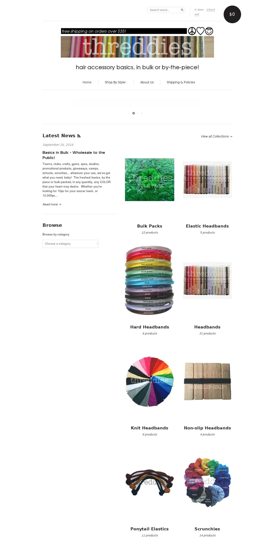 threddies.com shopify website screenshot