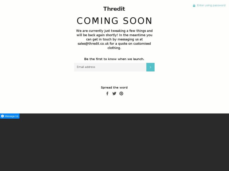 Thredit Narrative Shopify theme site example thredit.com