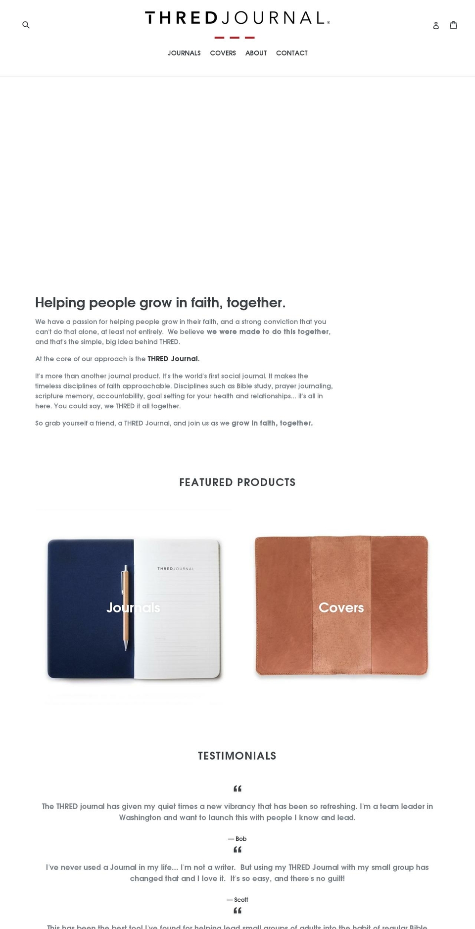 thredjournal.com — Shopify storefront screenshot