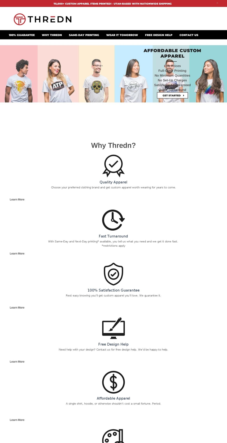 thredn.com shopify website screenshot