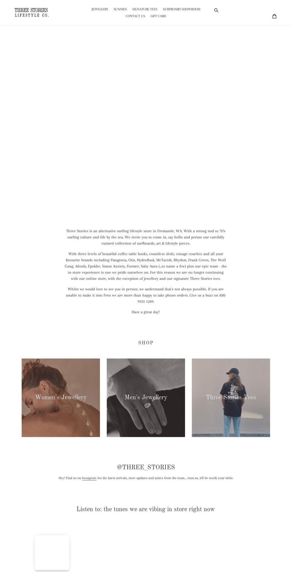 three-stories.com.au shopify website screenshot