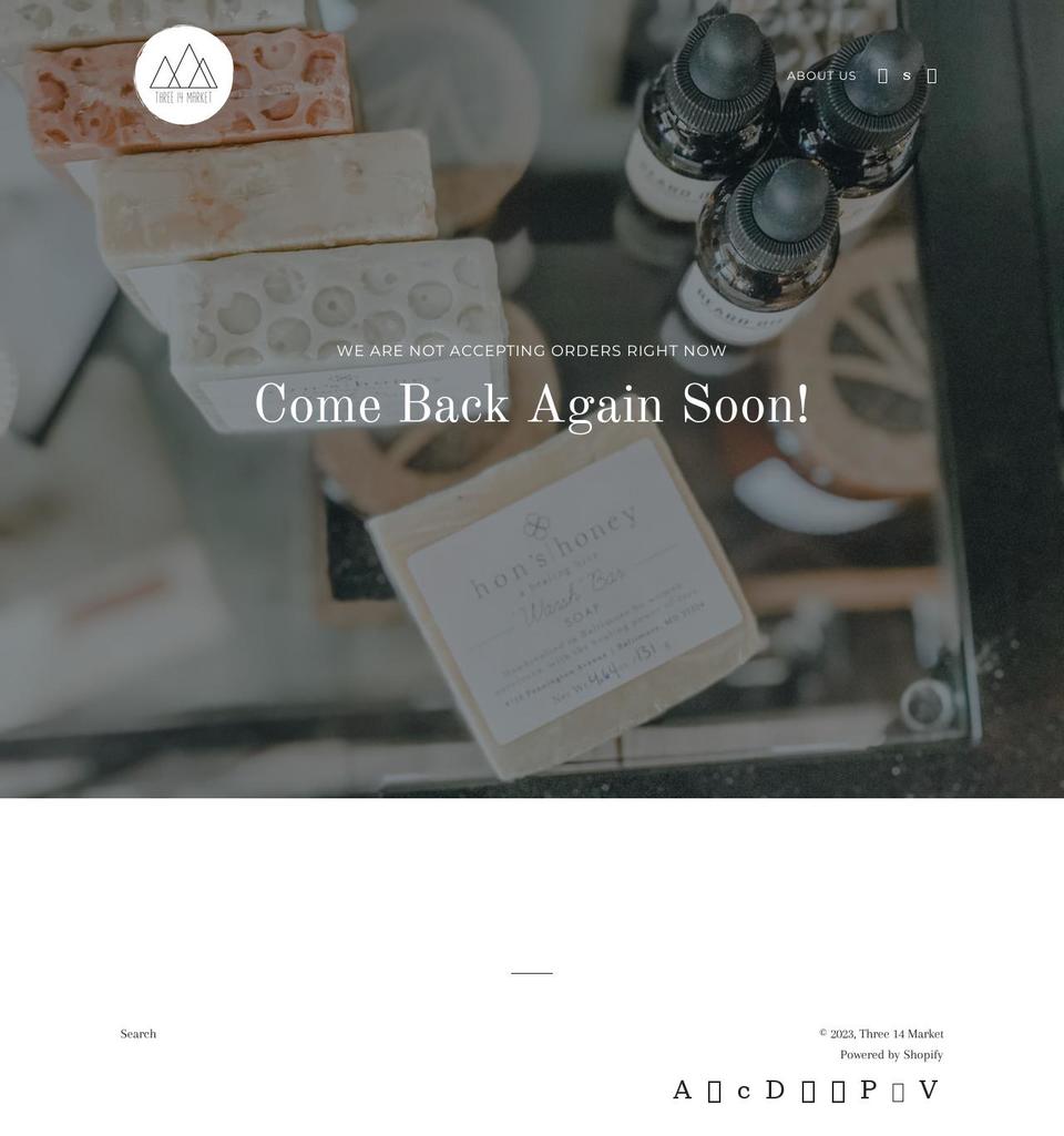 three14market.com shopify website screenshot