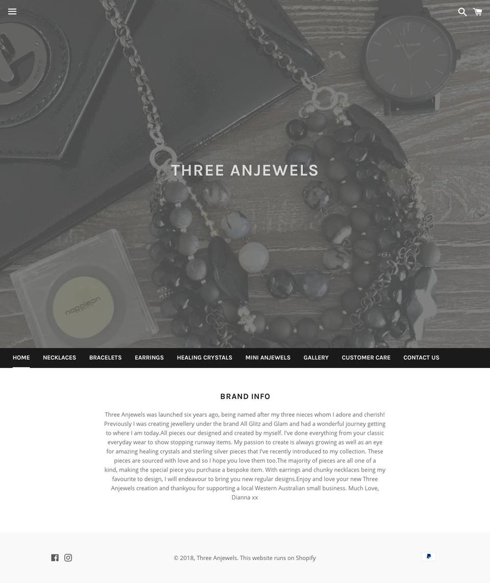 threeanjewels.com.au shopify website screenshot