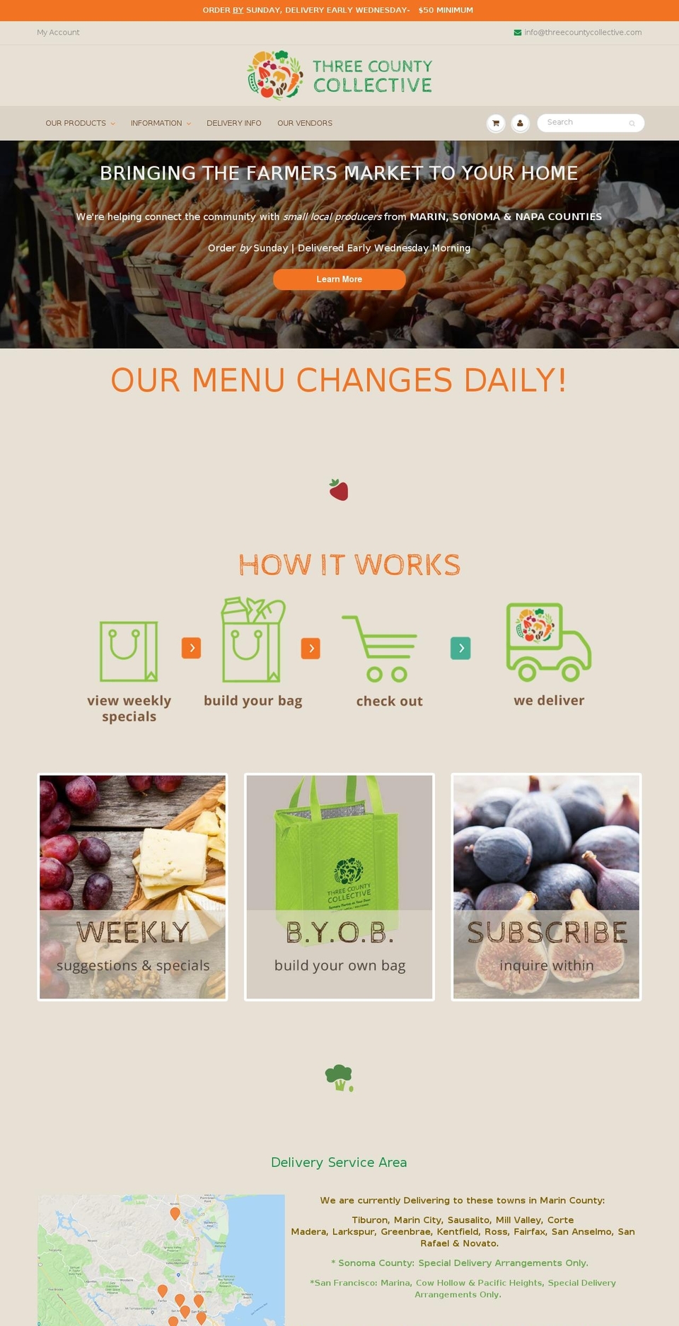 threecountycollective.com — Shopify storefront screenshot