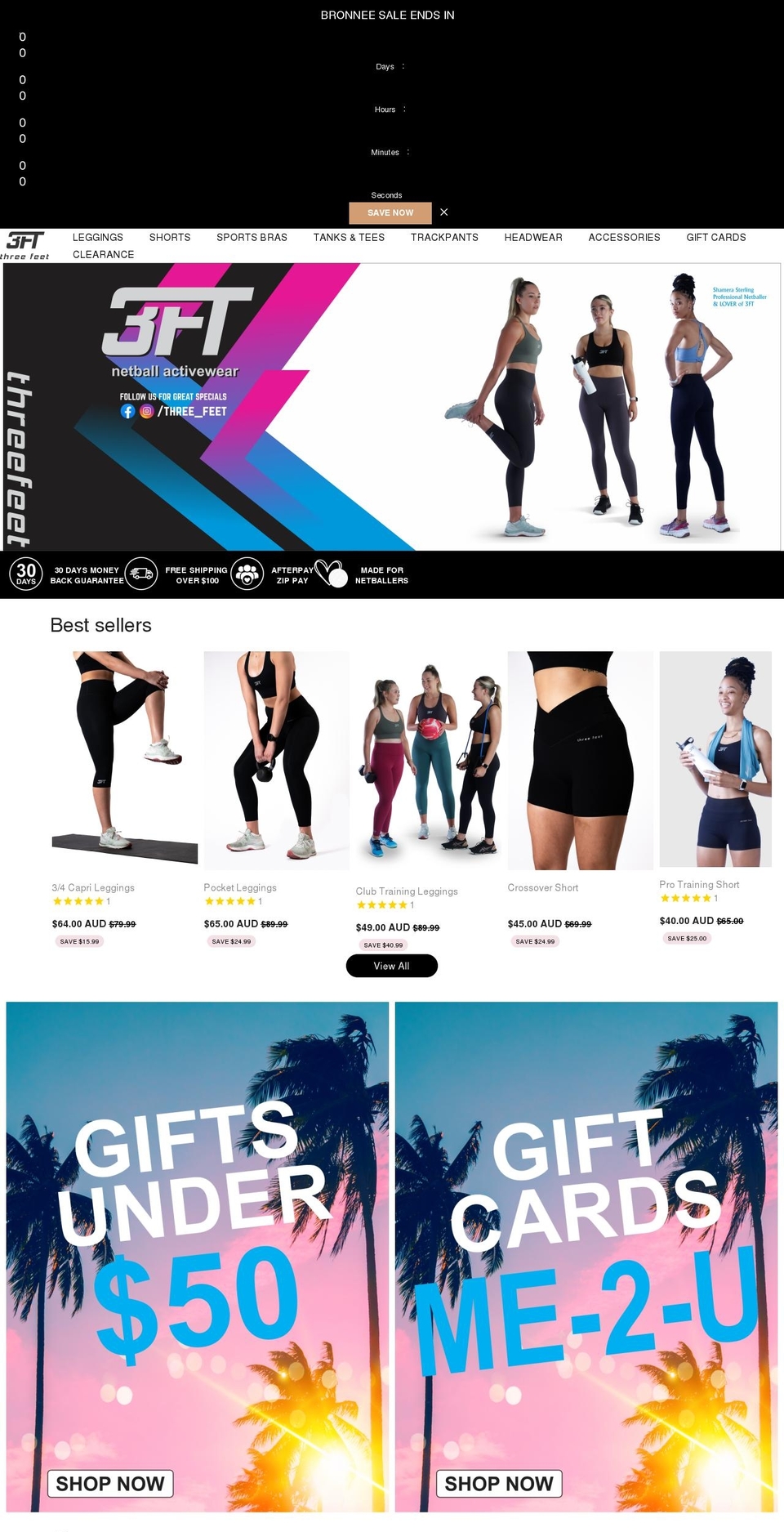threefeet.net shopify website screenshot