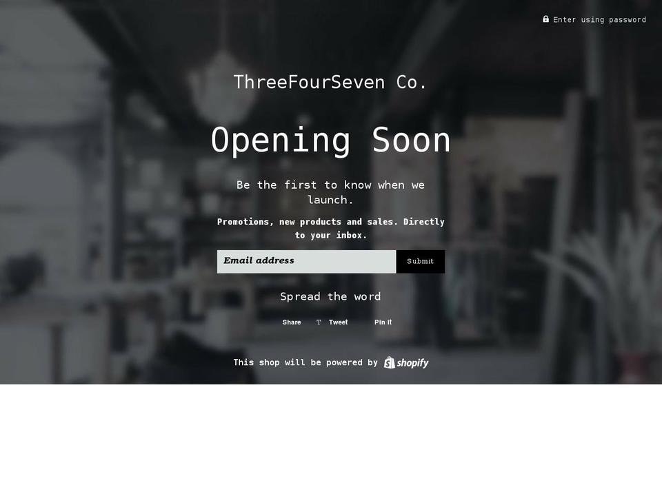threefourseven347.com shopify website screenshot