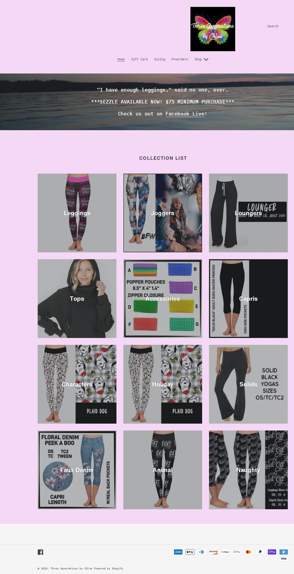 threegenerationsbychloe.com shopify website screenshot