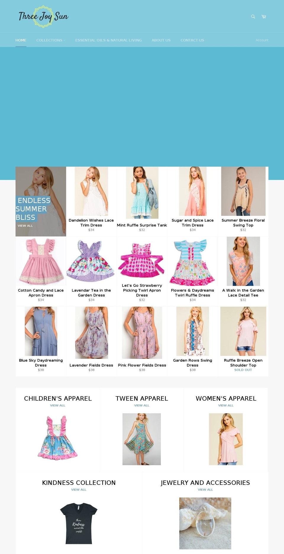 threejoysun.com — Shopify storefront screenshot