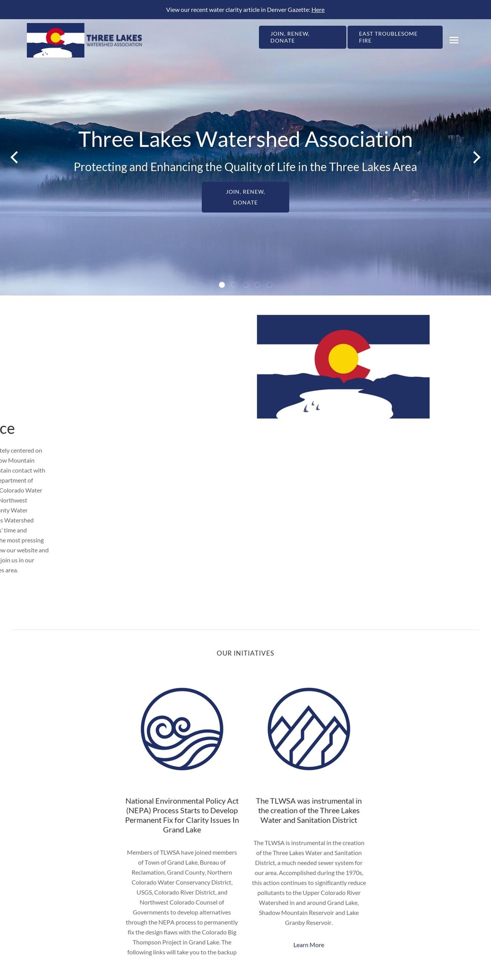 threelakeswatershed.org shopify website screenshot