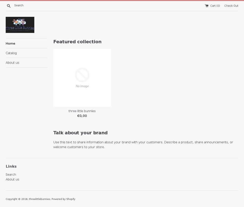 threelittlebunnies.net shopify website screenshot