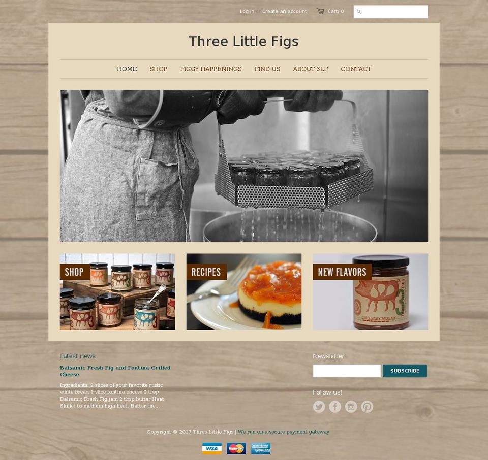 threelittlefigsjam.com shopify website screenshot