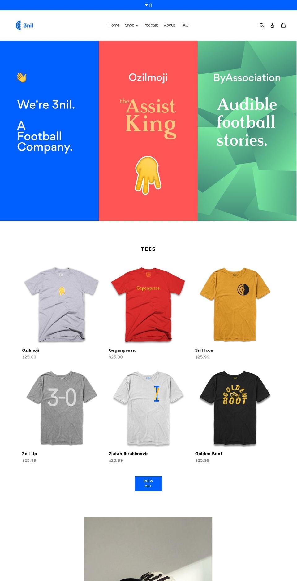 threenil.com shopify website screenshot