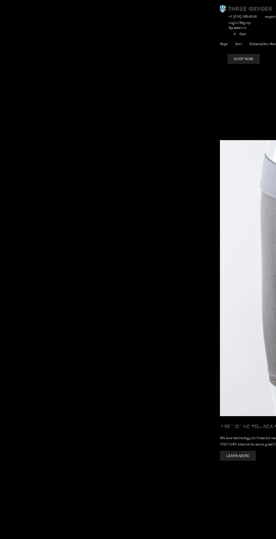 threeoxygenapparel.com shopify website screenshot
