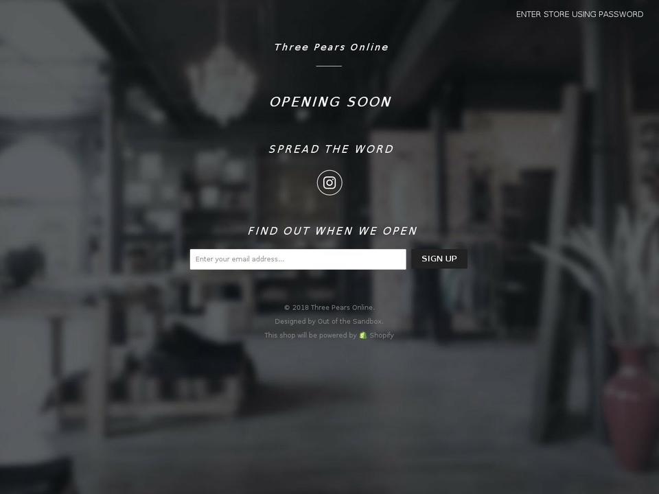 threepearsonline.com shopify website screenshot