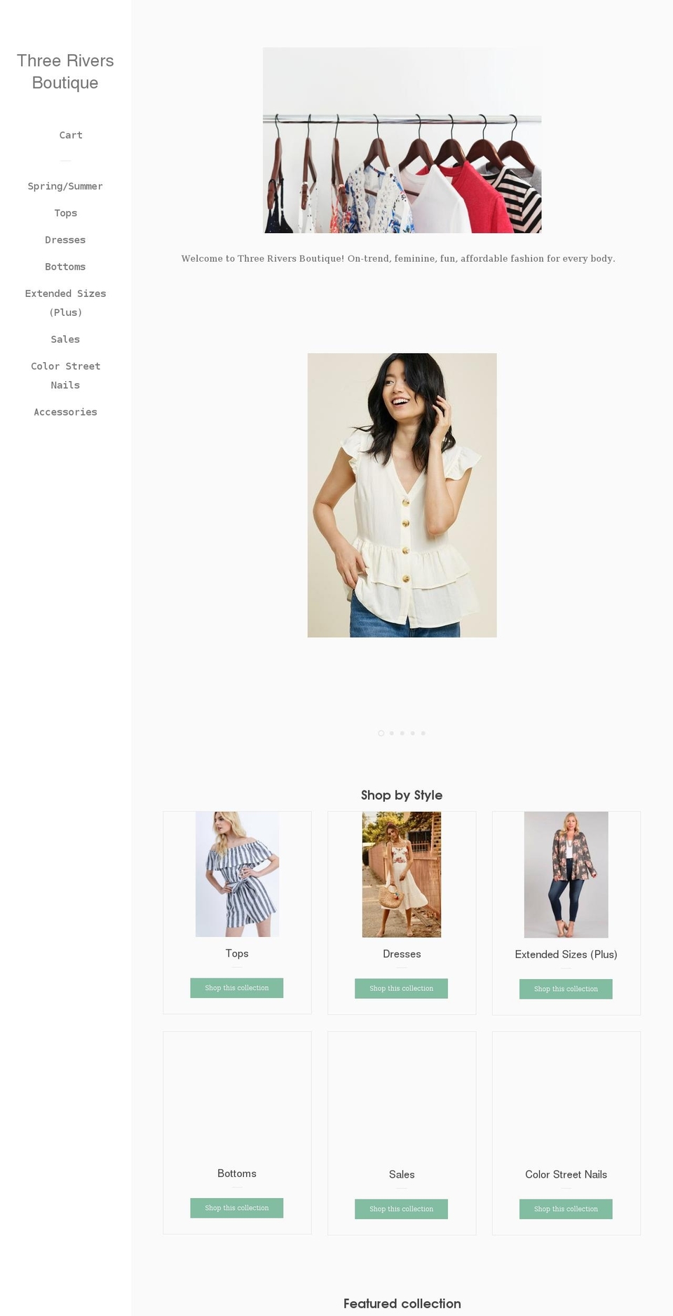 stevie-theme Shopify theme site example threeriversboutique.com