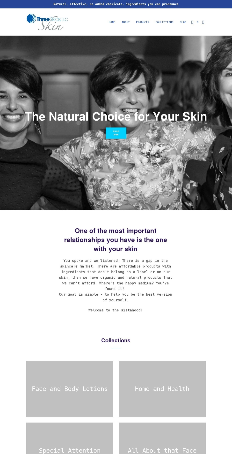 threesistas.com shopify website screenshot