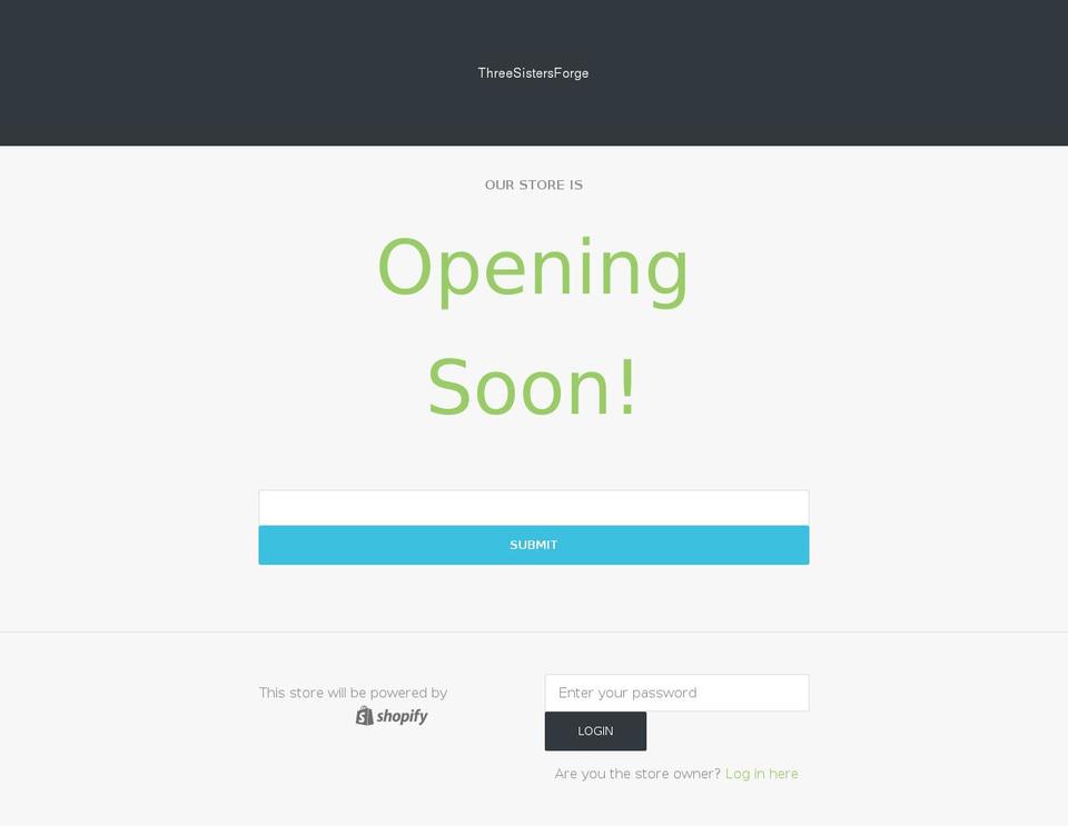 threesistersforge.com shopify website screenshot