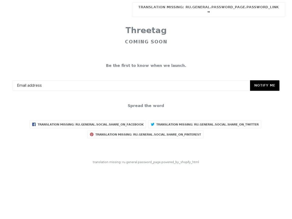threetag.com — Shopify storefront screenshot