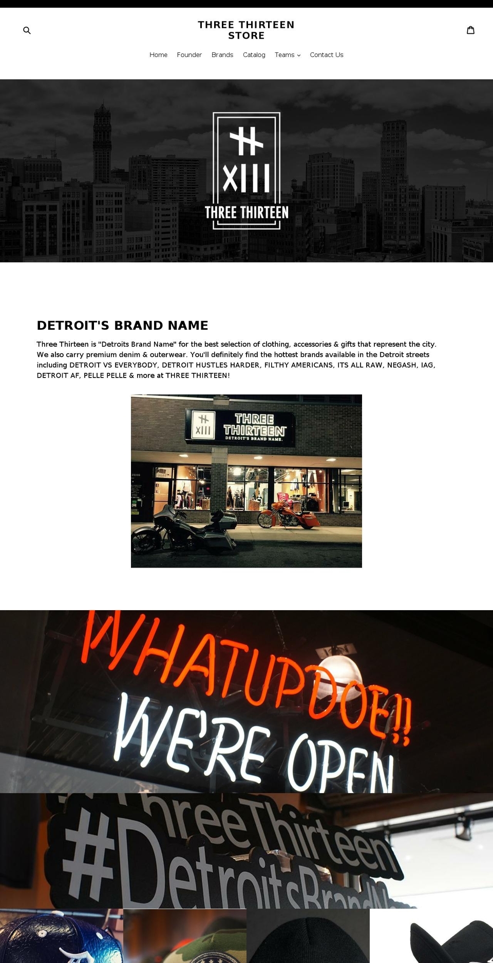 threethirteenstore.com — Shopify storefront screenshot