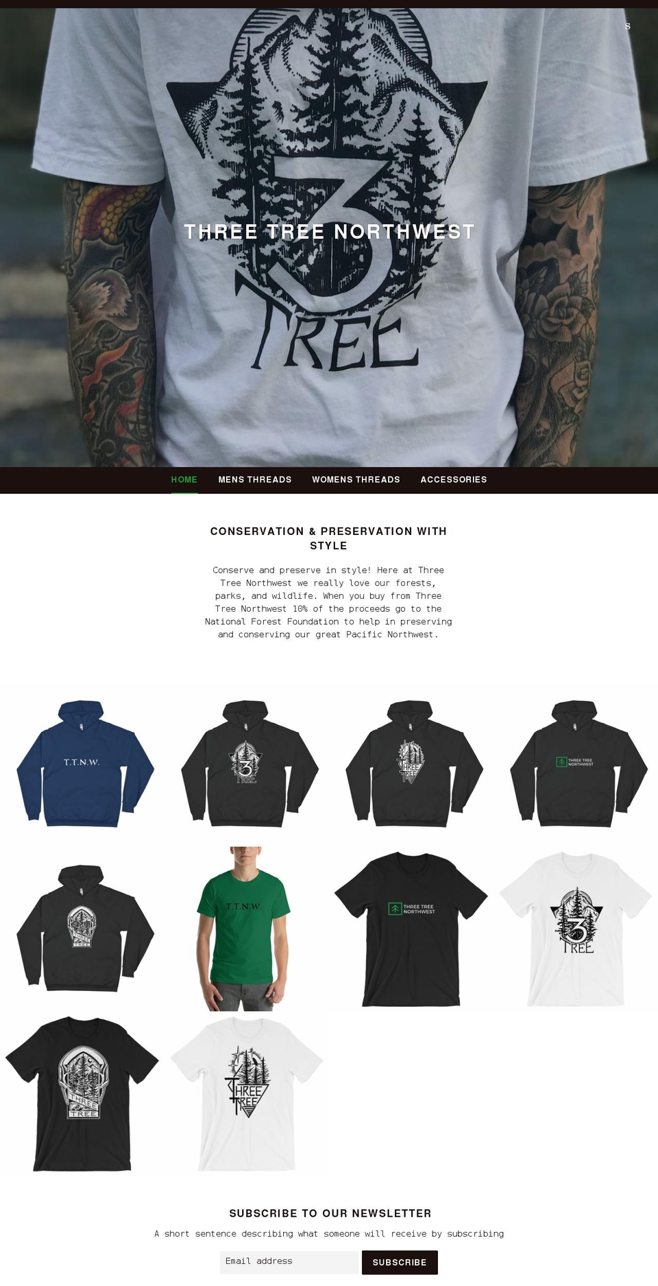 threetreenorthwest.com shopify website screenshot