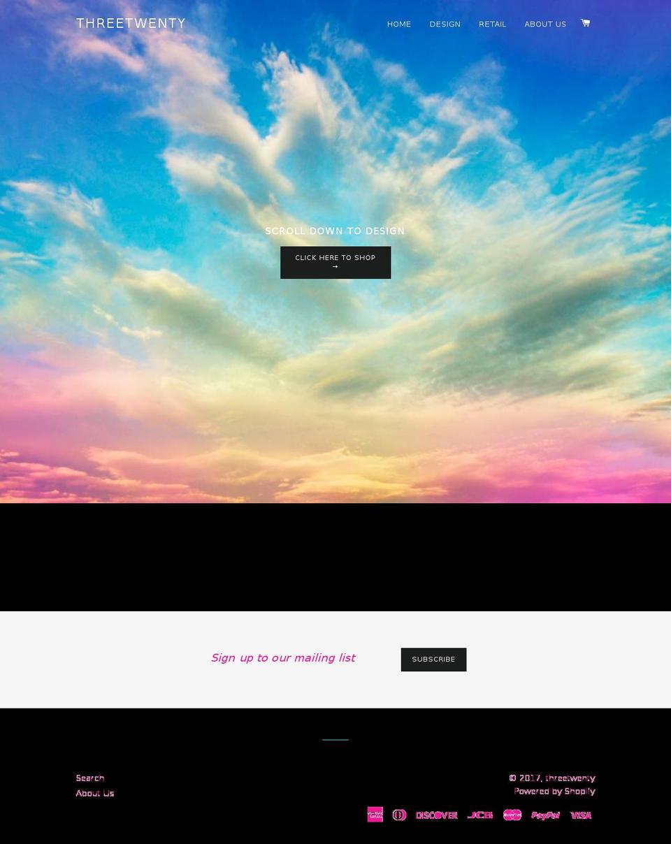 threetwentygraphics.com shopify website screenshot