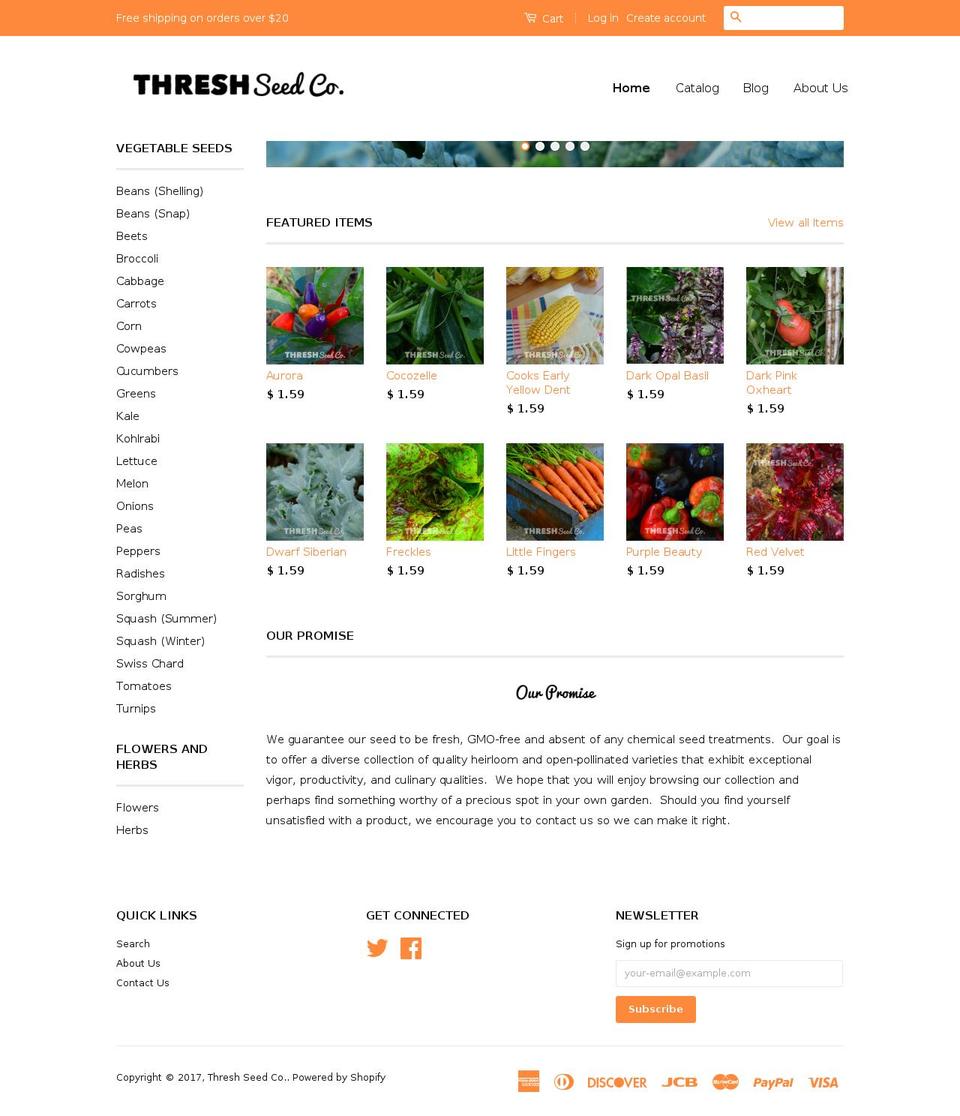 threshseed.com shopify website screenshot