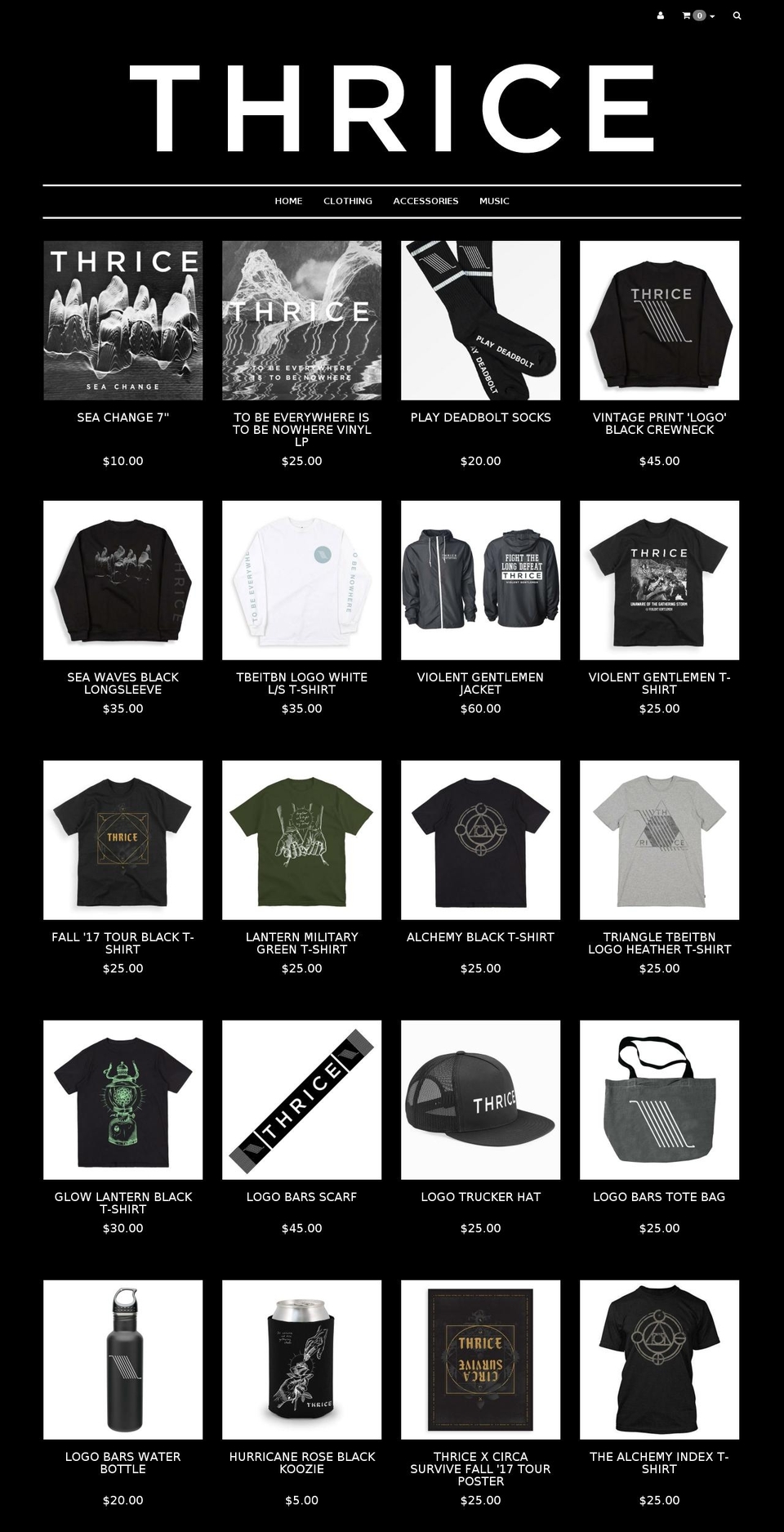 thrice-us.myshopify.com shopify website screenshot