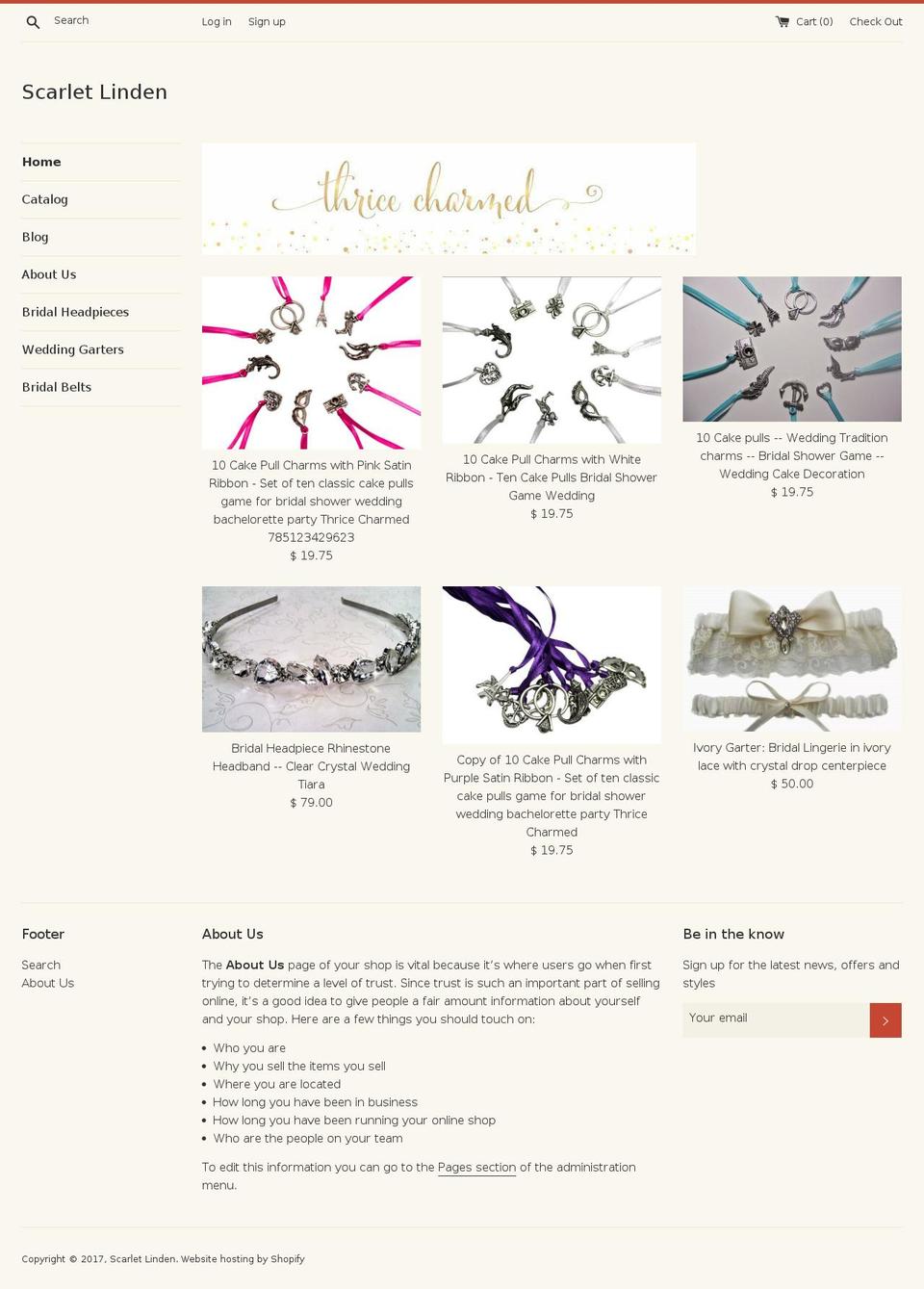 thricecharmed.com shopify website screenshot