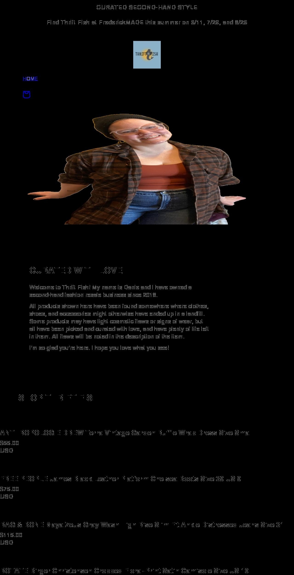 thrift-fish.com shopify website screenshot