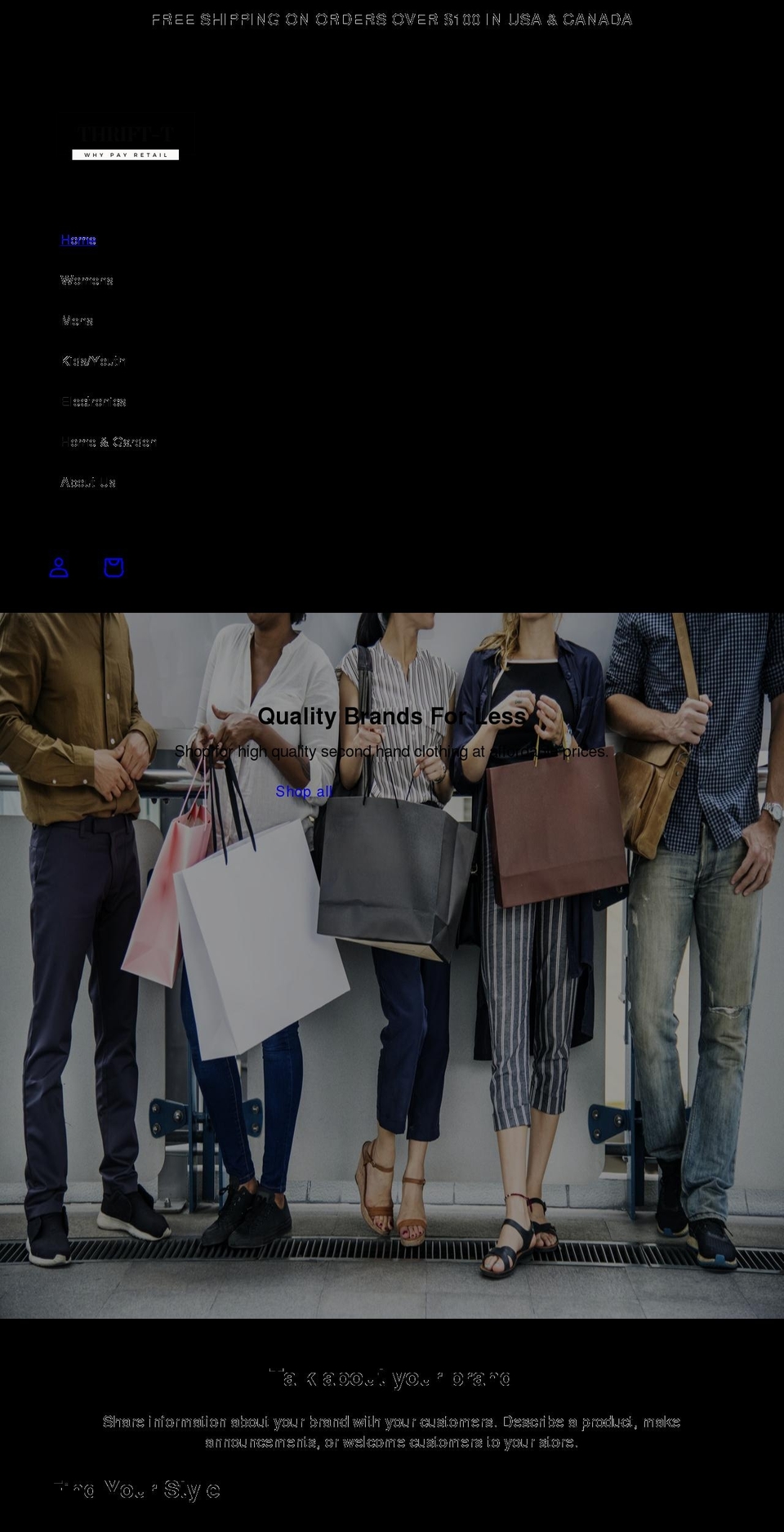 thrift-t.com shopify website screenshot