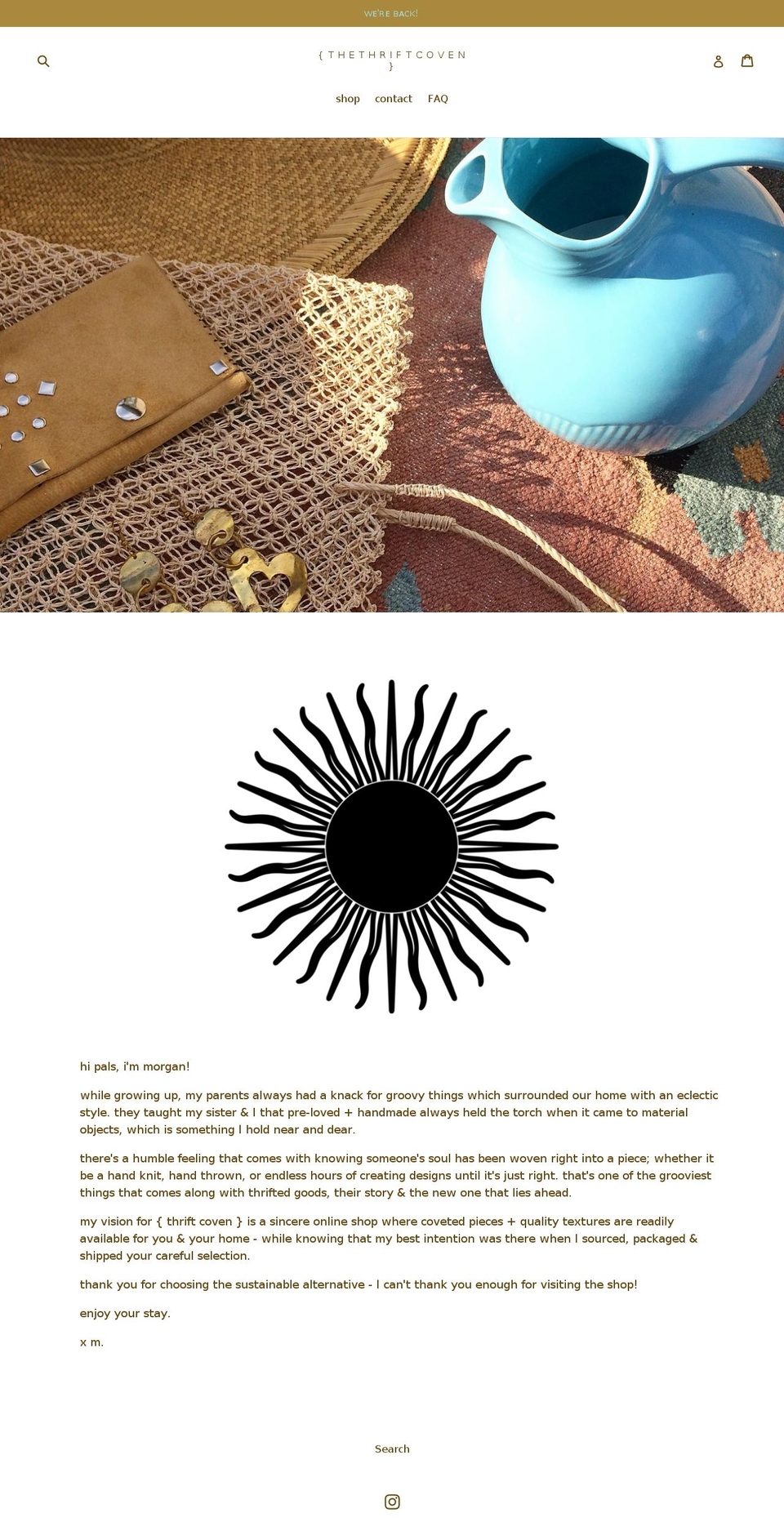 thriftcoven.com shopify website screenshot