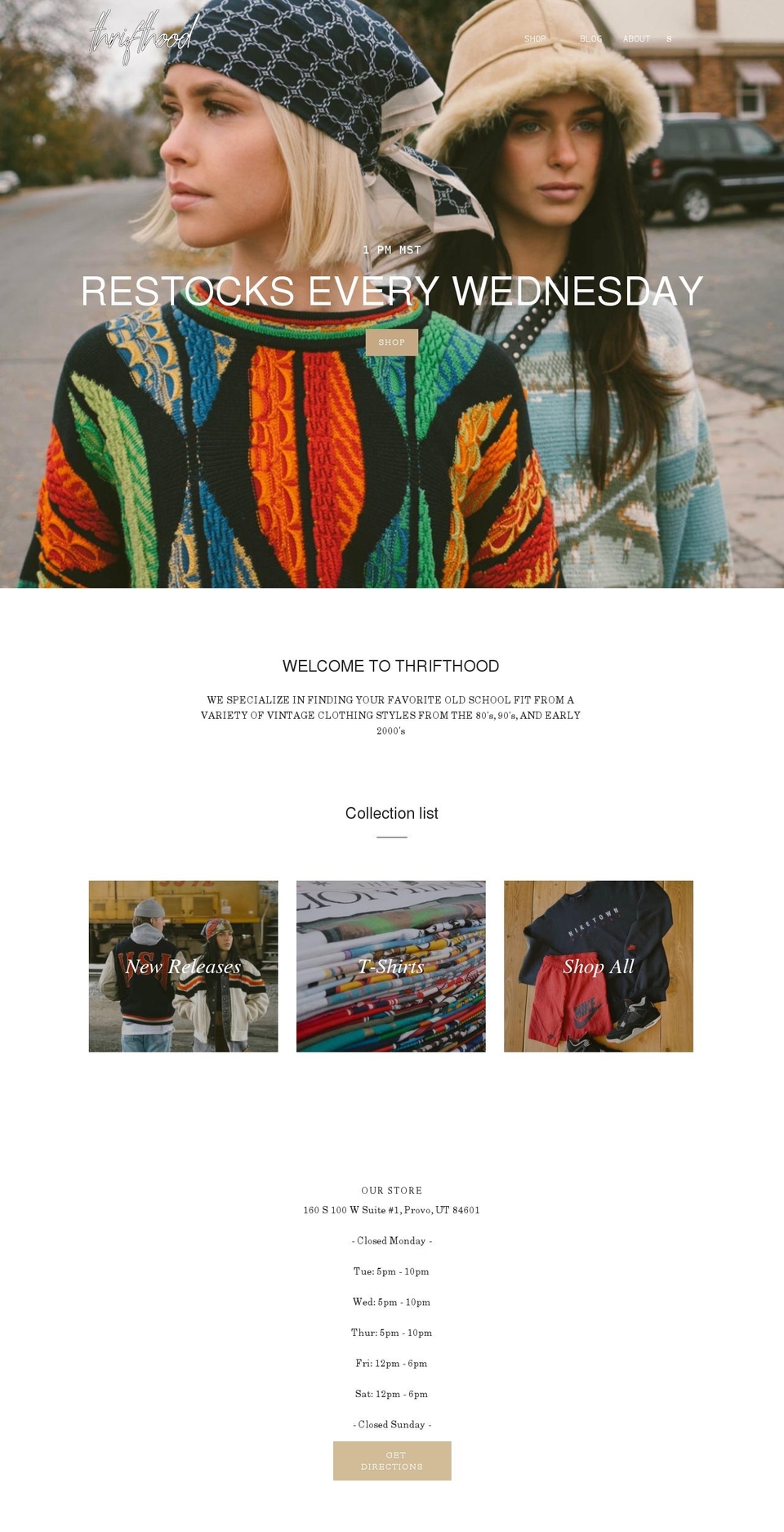 thrifthood.com shopify website screenshot