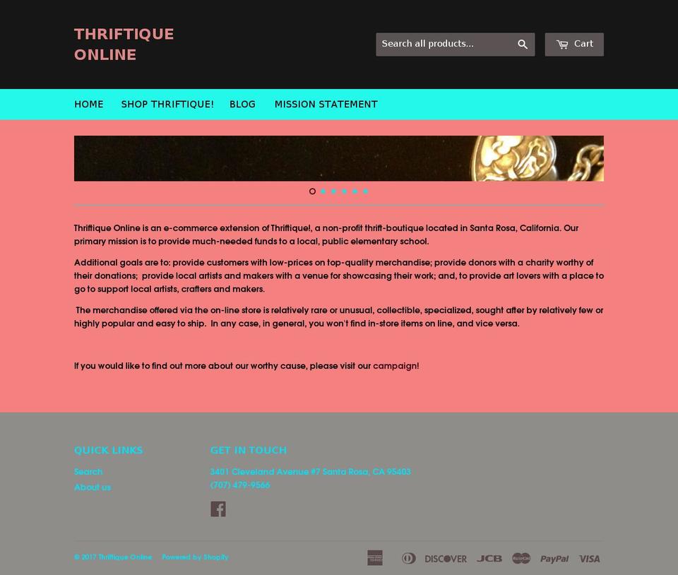 thriftique.net shopify website screenshot