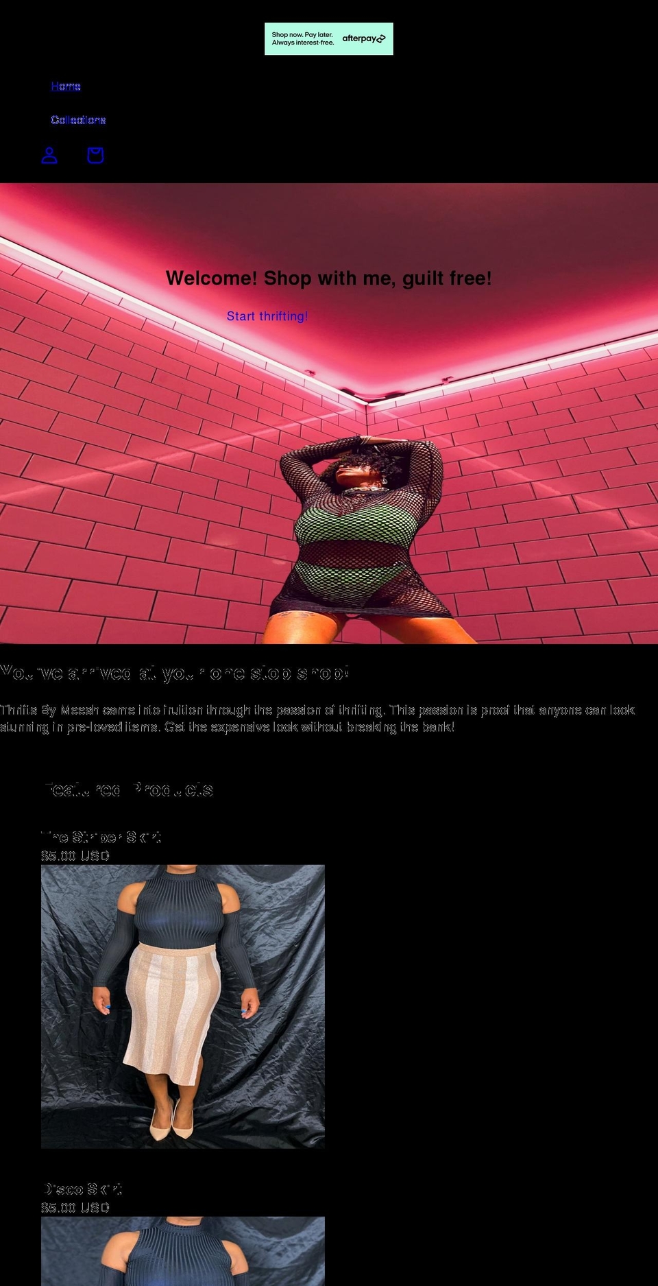 thriftsbymeesh.com shopify website screenshot