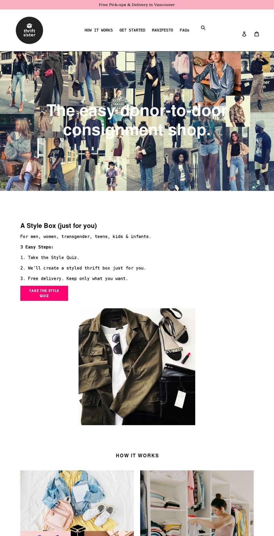 thriftsister.com shopify website screenshot